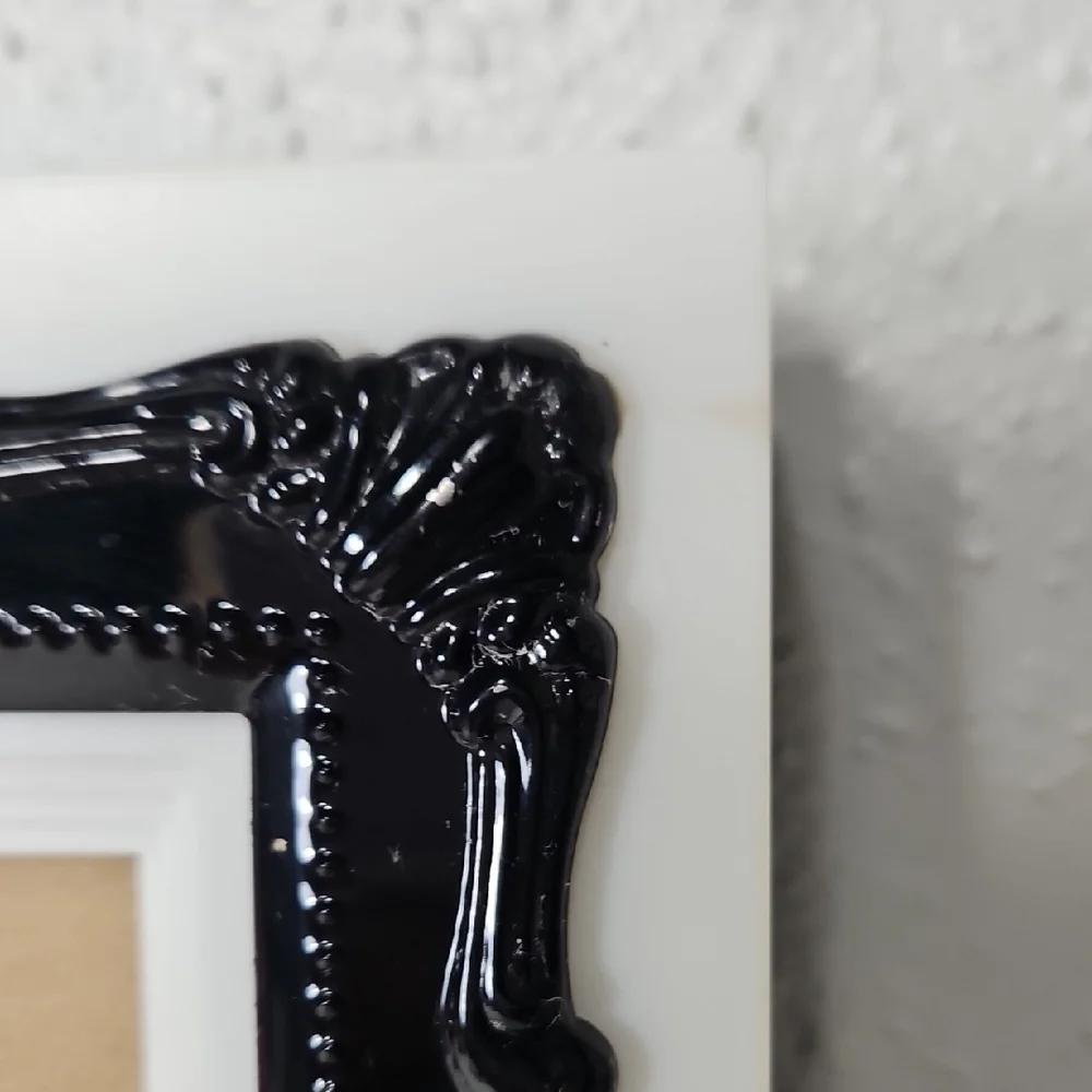 Elegant Black and White Plastic Picture Frame